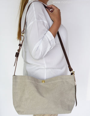 Marineday Airship Linen Canvas Shoulder Bag (Natural) - NOMADO Store 