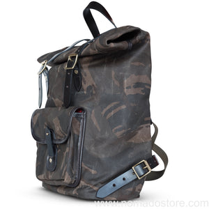 CROOTS WAXED CANVAS CAMOUFLAGE ROLL TOP BACKPACK - NOMADO Store 