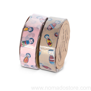 Classiky KOKESHI Doll Masking Tape 1 piece pack (Pink or camel) - NOMADO Store 