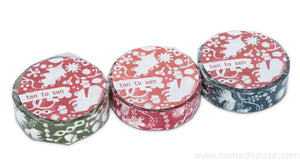 Classiky Forest of Squirrel Masking Tape 1 piece pack (Navy, green, red)) - NOMADO Store 