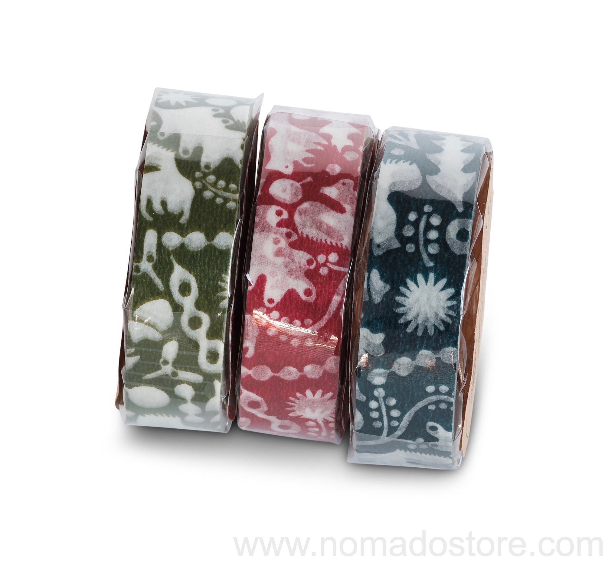 Classiky Forest of Squirrel Masking Tape 1 piece pack (Navy, green, red)) - NOMADO Store 
