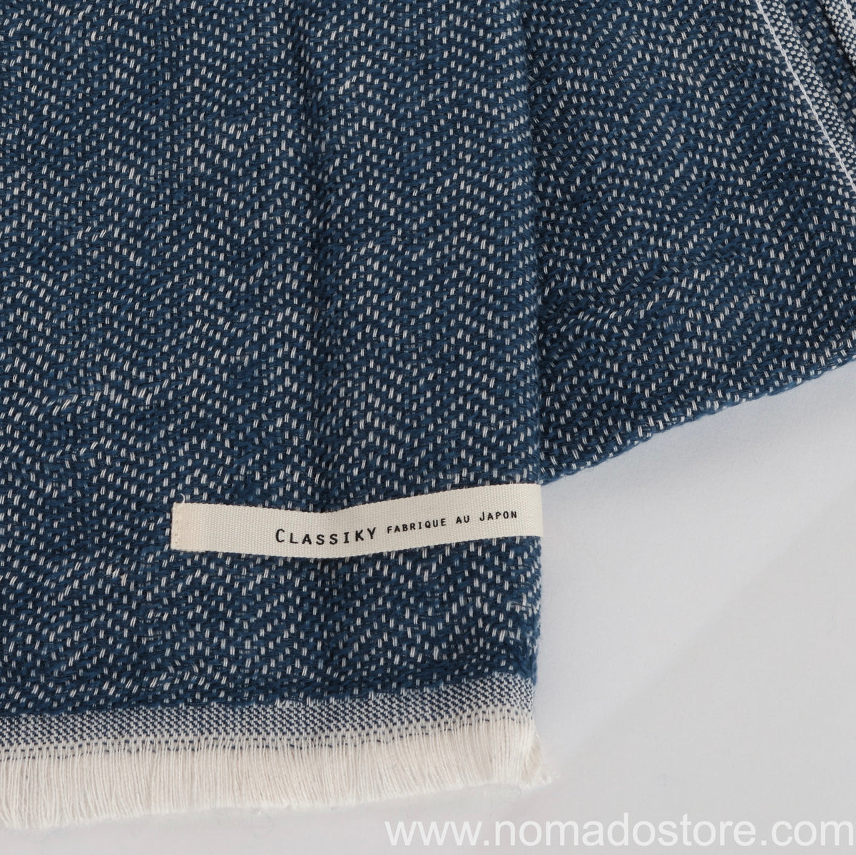 Classiky Woven Herringbone Muffler (blue) - NOMADO Store 