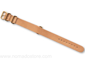 Superior Labor NATO type luxury leather watch strap, solid brass fittings (5 colours) - NOMADO Store 