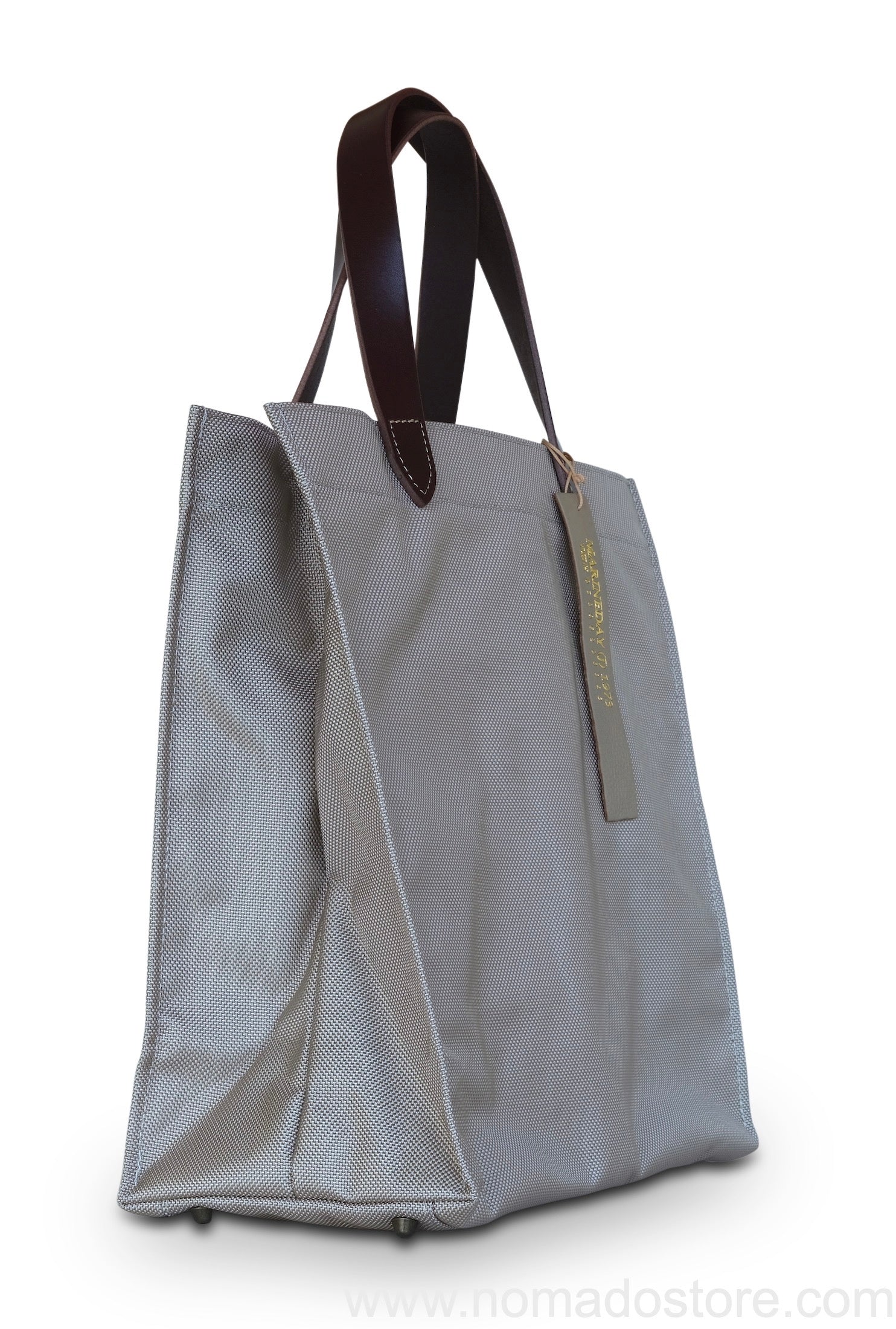 Tote Bag in Greige/Silver | Genuine Leather | Bandolier Style