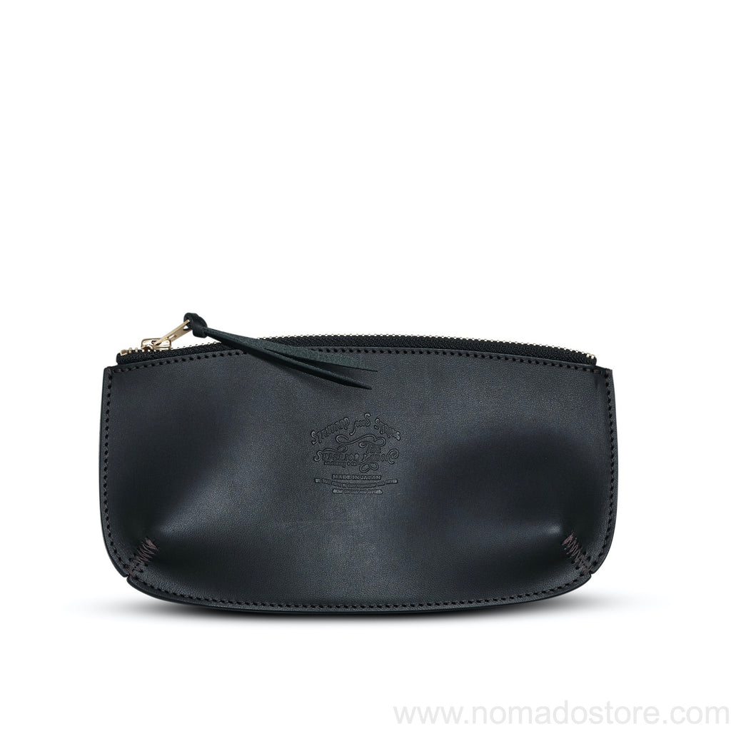 XLarge Zippered Leather Pencil Case - Black - Galen Leather