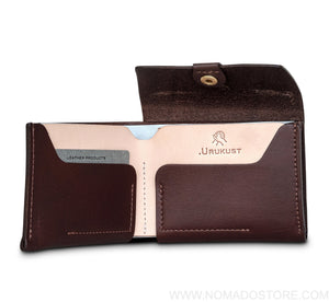 Front Flap Long Wallet - Dark Oak