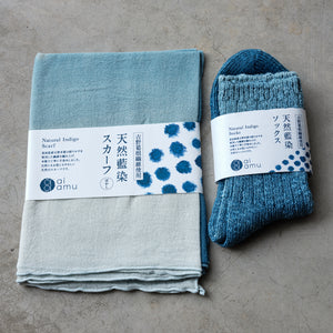 ai amu by SOUKI natural indigo-dyed scarf