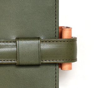 Ateliers Phileas Yokohama Leather A5 Notebook Cover (green/natural)