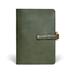 Ateliers Phileas Yokohama Leather A5 Notebook Cover (green/natural)