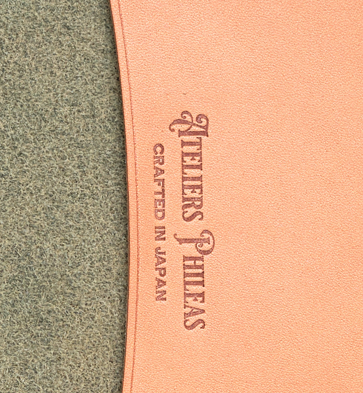 Ateliers Phileas Yokohama Leather A5 Notebook Cover (green/natural)