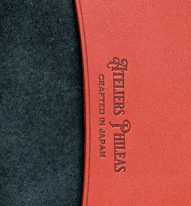 Ateliers Phileas Yokohama Leather A5 Notebook Cover (black/orange)