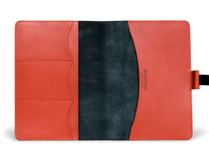 Ateliers Phileas Yokohama Leather A5 Notebook Cover (black/orange)
