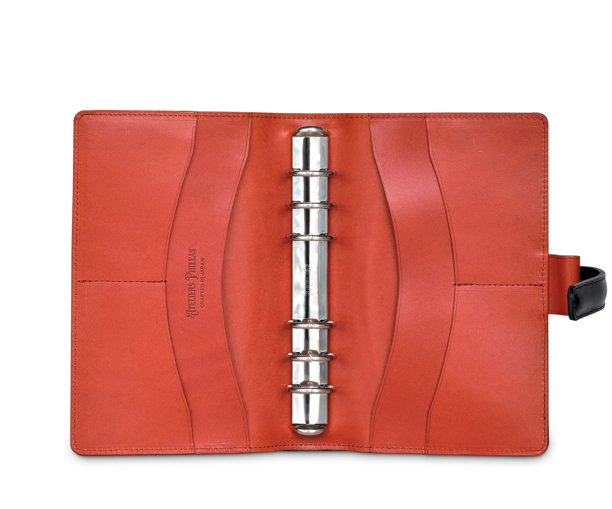 Ateliers Phileas Tokaido Leather Ring Organiser (black/orange)