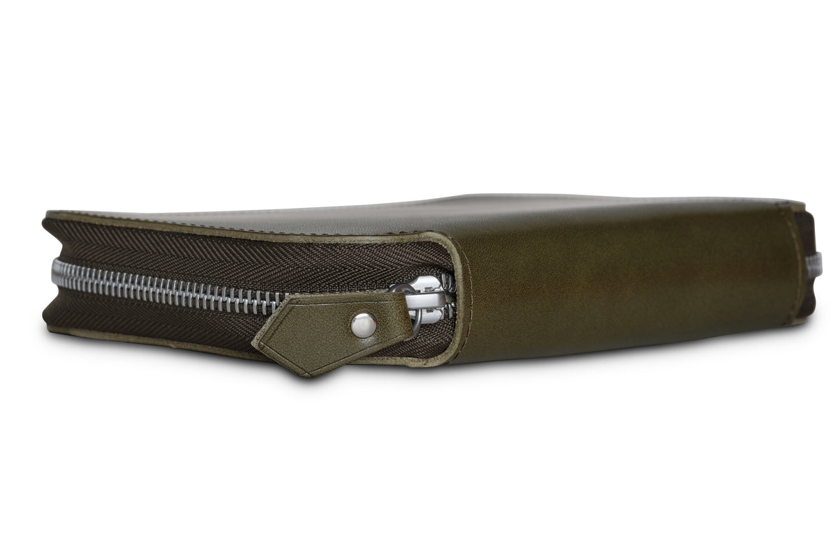 Ateliers Phileas Henro Leather Zipped Organiser (green)