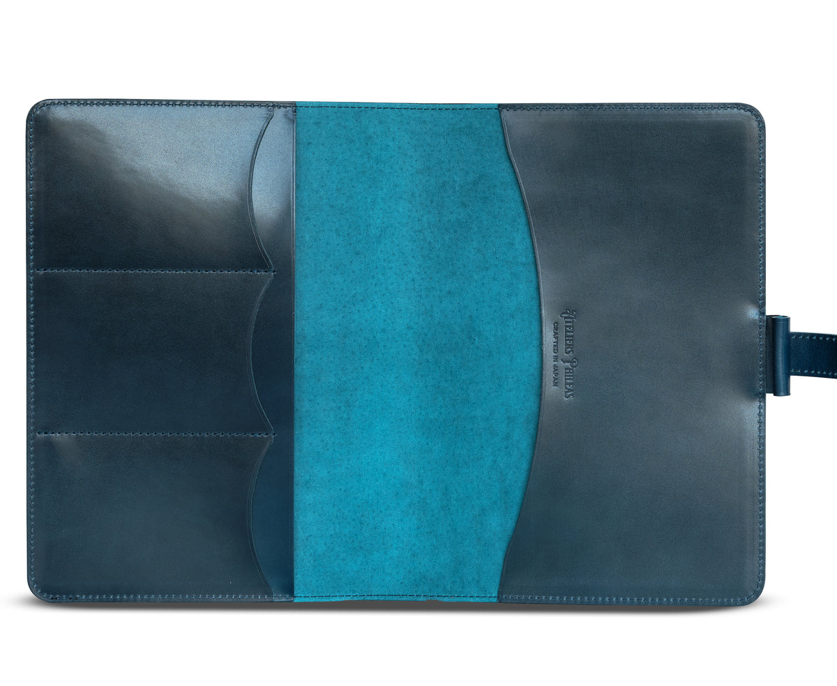 Ateliers Phileas Yokohama Shell Cordovan A5 Notebook Cover (blue)