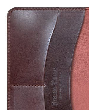 Ateliers Phileas Yokohama Shell Cordovan B6 Notebook Cover (natural, burgundy, olive, blue)