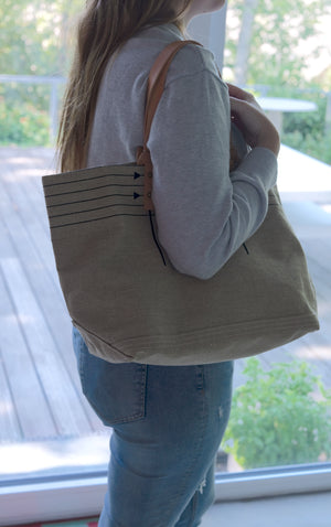 .urukust Canvas Tote Bag M (Natural/Black) - NOMADO Store 
