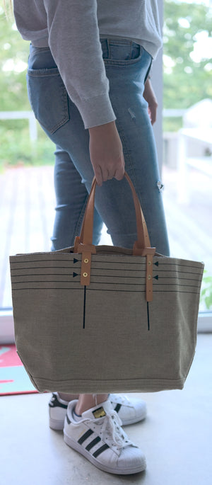 .urukust Canvas Tote Bag M (Natural/Black) - NOMADO Store 