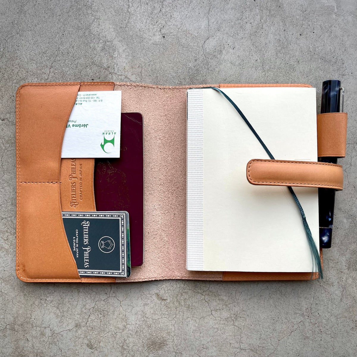 Ateliers Phileas Yokohama Leather Bicolour A6 Notebook Cover (3 colour combos)