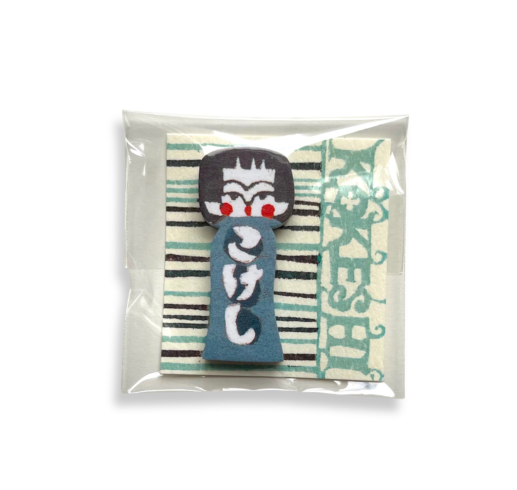 Classiky KOKESHI Doll Sticky Notes (blue)