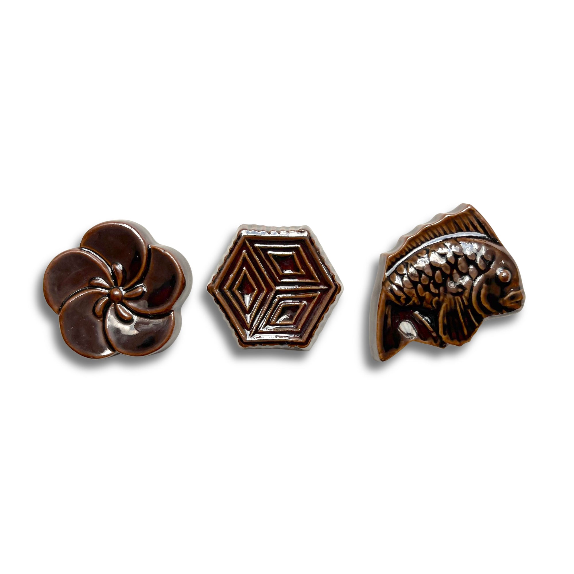 Classiky Rakugan Chopstick Rests (Brown/3 designs)