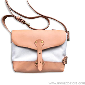 The Superior Labor Paint Small Shoulder bag Ltd. natural canvas, leather bottom. - NOMADO Store 