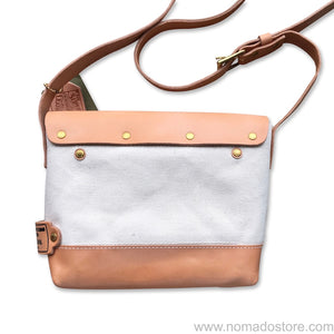 The Superior Labor Paint Small Shoulder bag Ltd. natural canvas, leather bottom. - NOMADO Store 