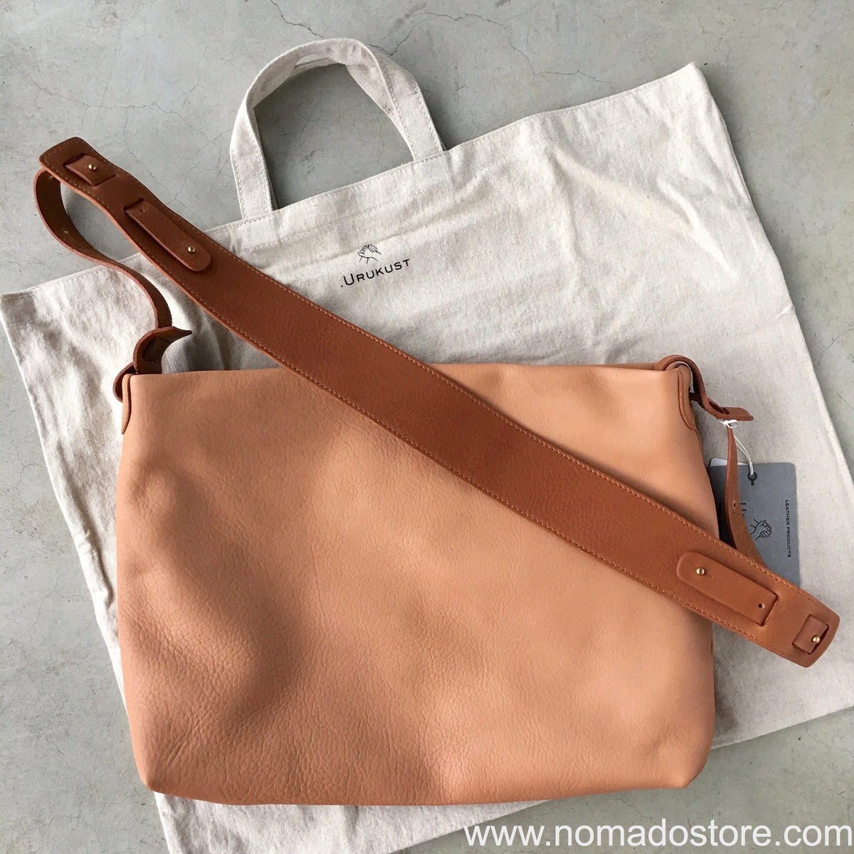 .urukust Leather Shoulder Bag S Beige Brown - NOMADO Store 