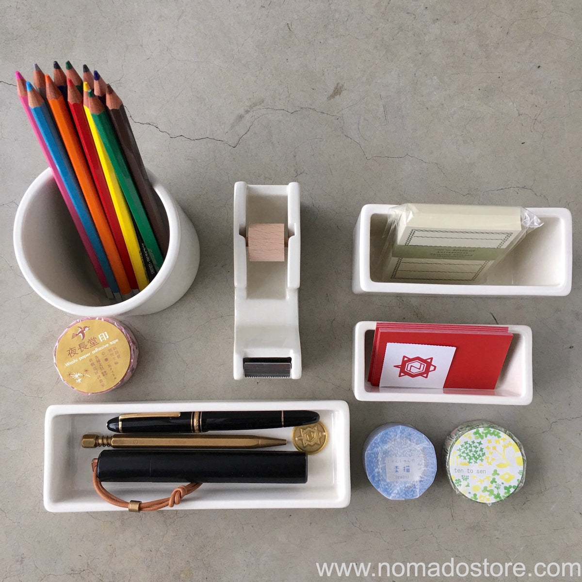 Classiky tape dispenser (White porcelain) S or M - NOMADO Store 