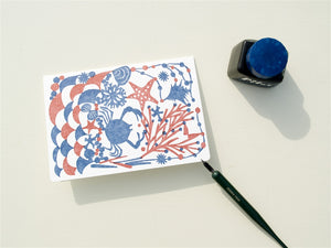 Classiky Letterpress Folio Card M (Sandy Beach)