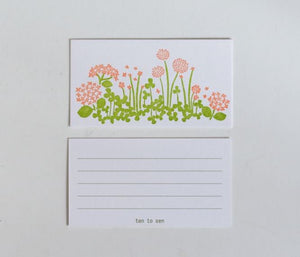 Ten to Sen Letterpress Label Cards Little Garden (20 pieces)