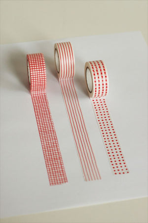 Classiky mitsou Masking Tape 3 design set (Red or Blue)