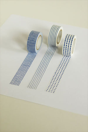 Classiky mitsou Masking Tape 3 design set (Red or Blue)