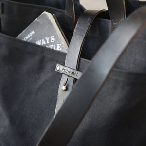 Peg and Awl All Black Waxed Canvas Tote - Standard/No Zipper - NOMADO Store 