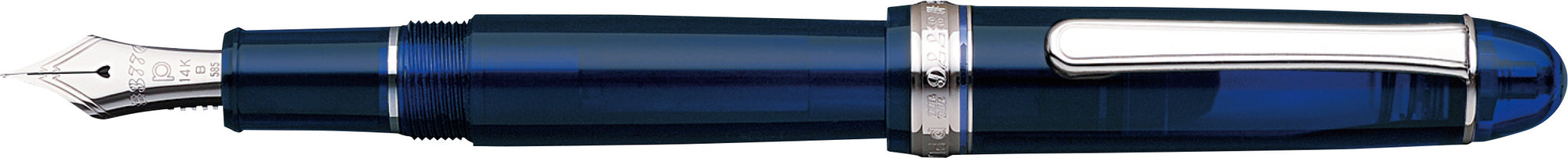 Platinum #3776 Chartres Blue Fountain Pen (Rhodium)
