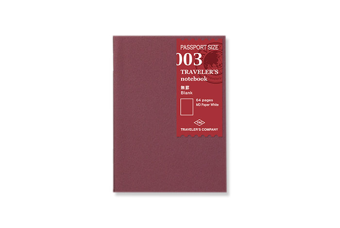 Midori Traveler's Notebook Passport size - 003. Blank Refill Passport Size - NOMADO Store 