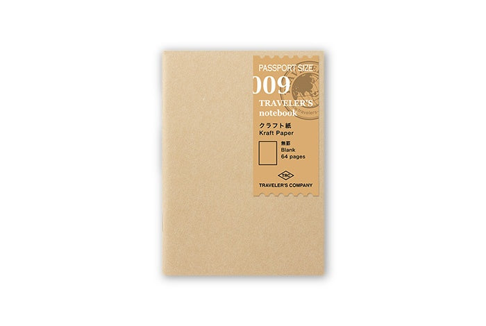 Midori Traveler's Notebook Passport size - 009. Kraft Paper Refill - NOMADO Store 