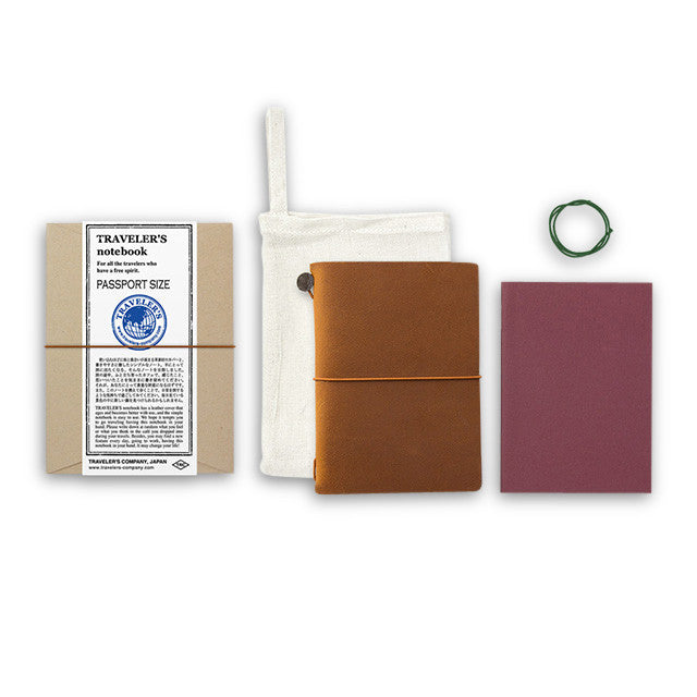 Midori Traveler's Notebook Passport size - Starter kit Camel - NOMADO Store 