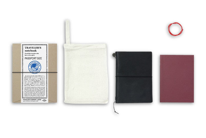 Midori Traveler's Notebook Passport size - Starter kit Black - NOMADO Store 