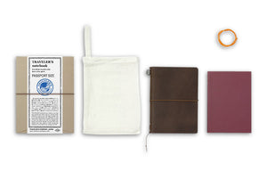 Midori Traveler's Notebook Passport size - Starter kit Brown - NOMADO Store 