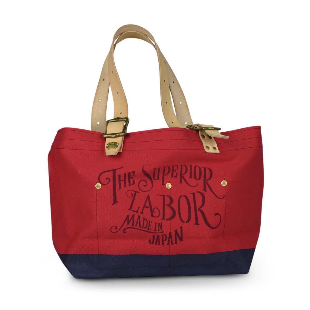 The Superior Labor engineer tote bag S red body navy paint - NOMADO Store 